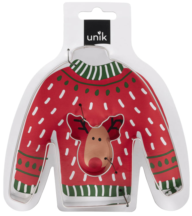 Pepperkakeform Ugly Sweater Reinsdyr 1stk