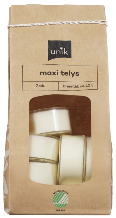 Telys Maxi 10t Klar Kopp 7stk Unik