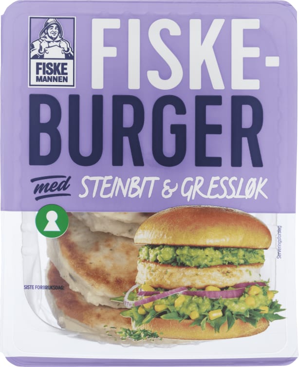 Fiskeburger 65% Steinbit/Gressløk 400g Fiskemannen