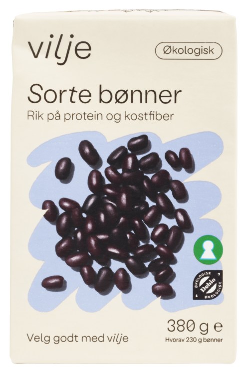 Bønner Sorte Økologisk 380g Vilje