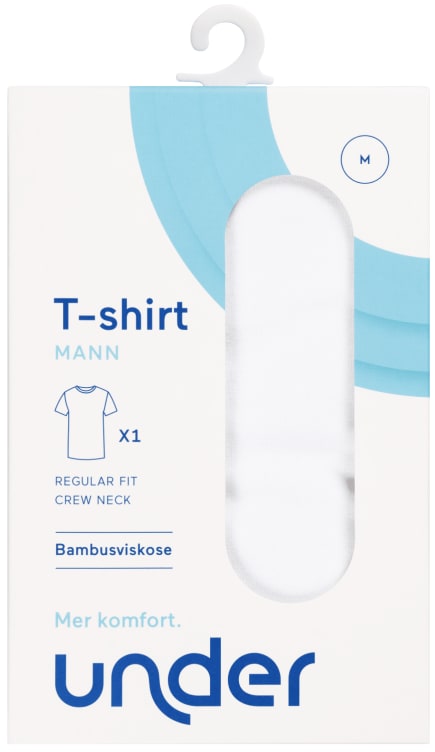 T-Shirt Bambus Hvit M Regular Crew Cut Under