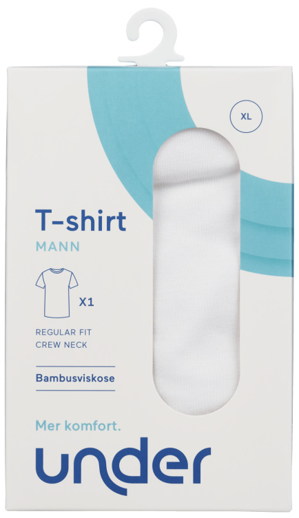 T-Shirt Bambus Hvit Xl Regular Crew Cut Under