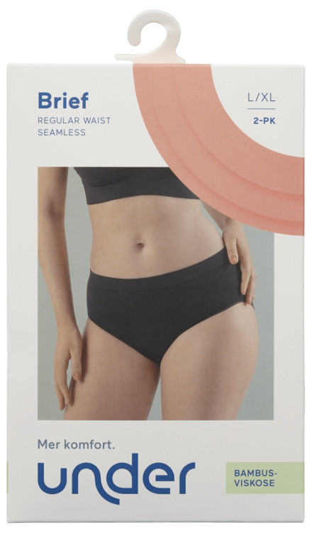 Brief Bambus Dame Sort L/XL 2pk Under