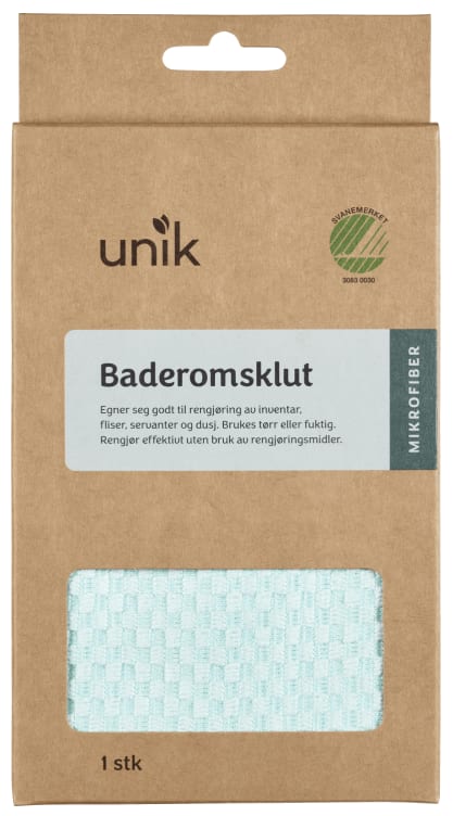 Baderomsklut Mikrofiber 32x32cm 1stk Unik