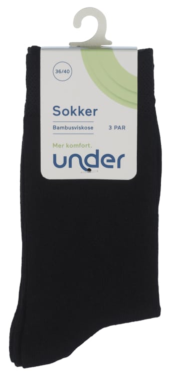 Product Image for Sokker Bambus Sort 36/40 3pk Under
