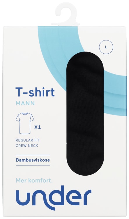 Product Image for T-Shirt Sort Mann L Regular Under