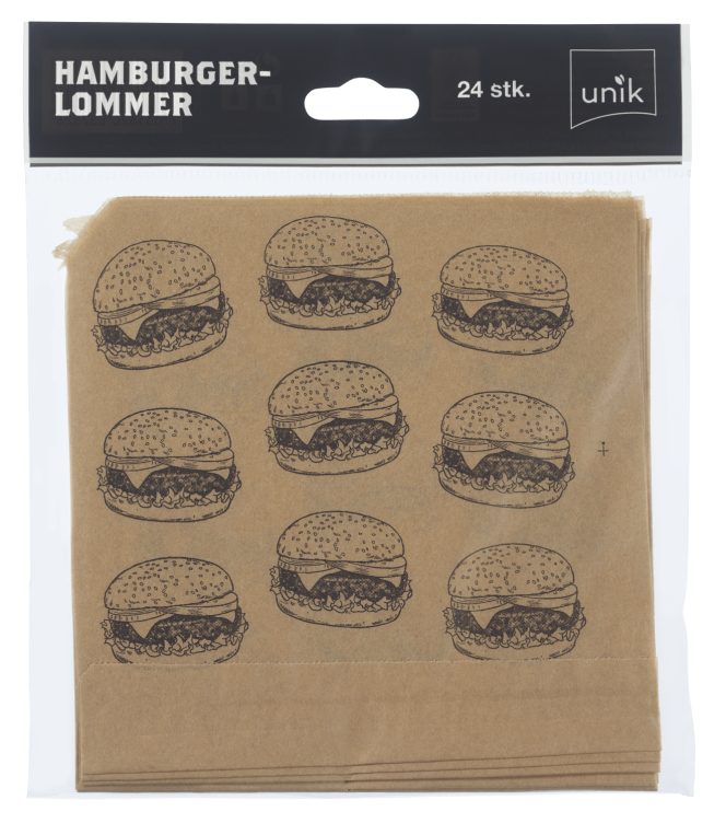 Hamburgerlomme Brun 24stk Unik