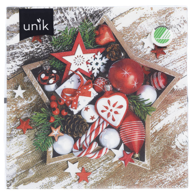 Serviett Jul Stjernemotiv 20stk Unik