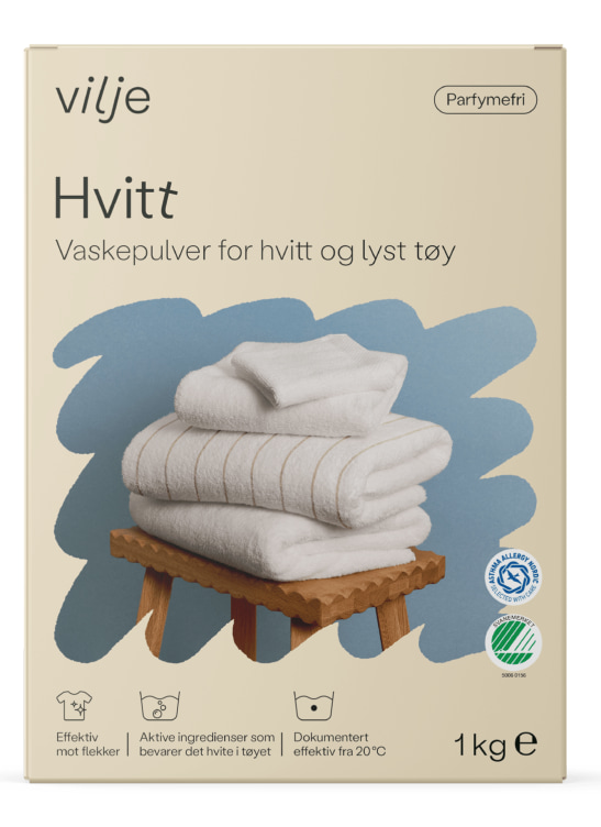 Product Image for Vilje Tøyvask Hvitt Pulver 1kg