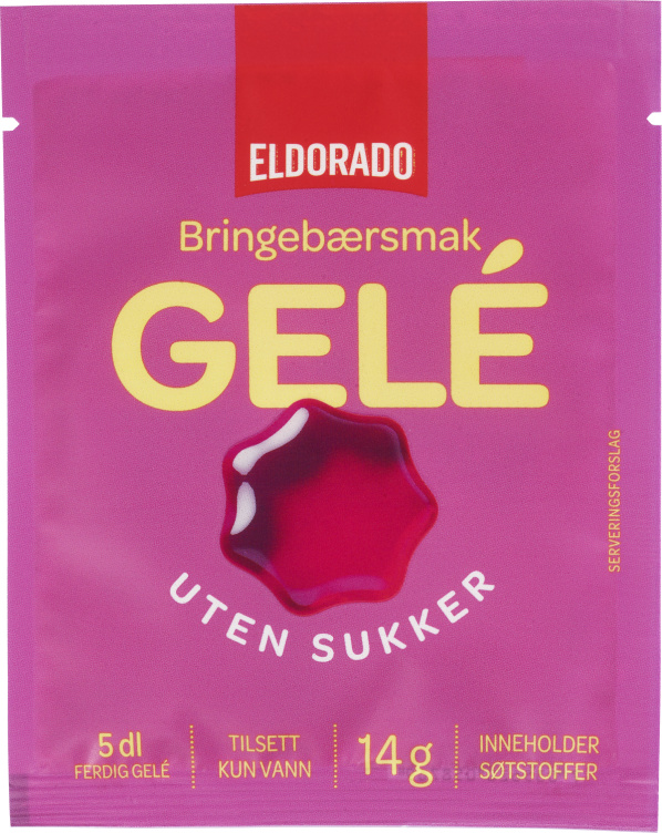 Bringebærgele u/Sukker 14g Eldorado