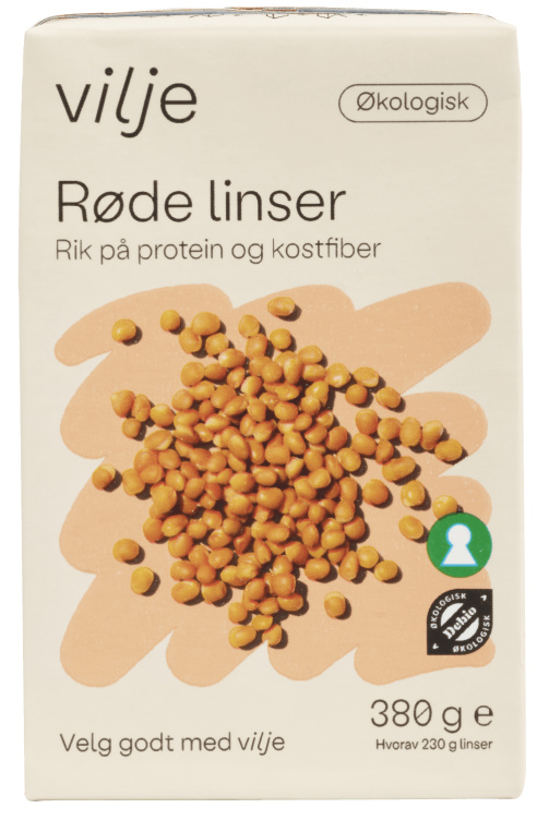 Linser Røde Økologisk 380g Vilje
