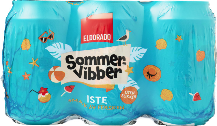 Iste Fersken u/Sukker 0,33lx6 boks Sommervibber