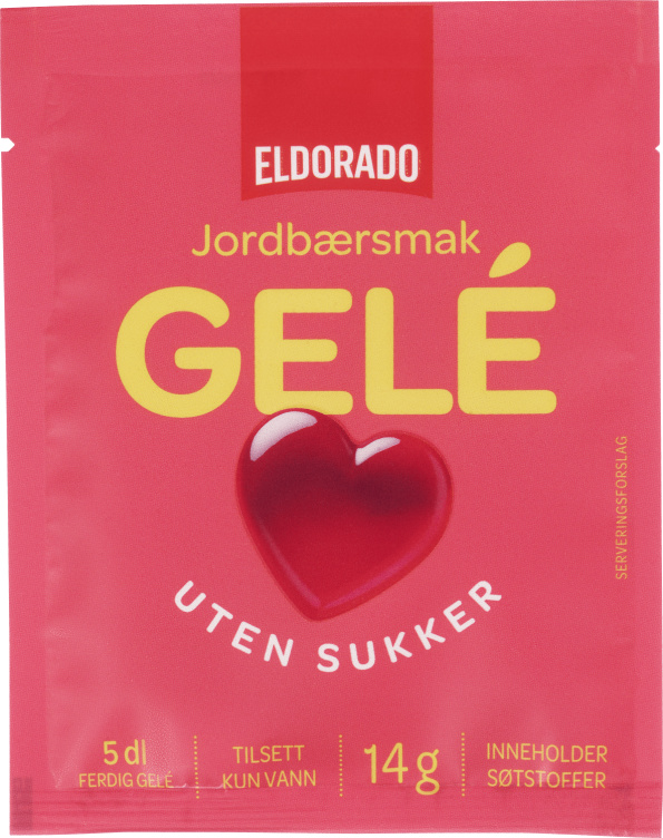 Jordbærgele u/Sukker 14g Eldorado