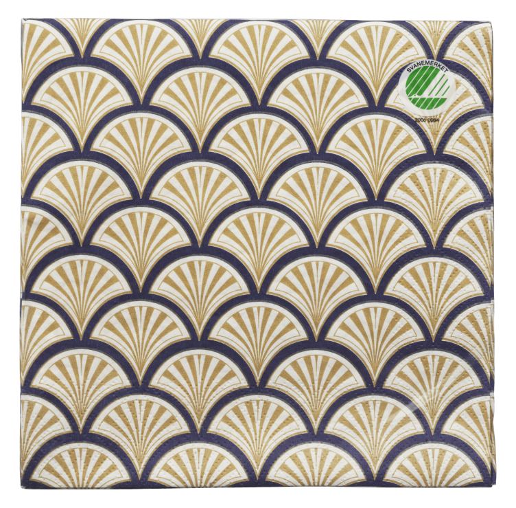 Serviett Lunsj Art Deco Vifte 20stk Unik