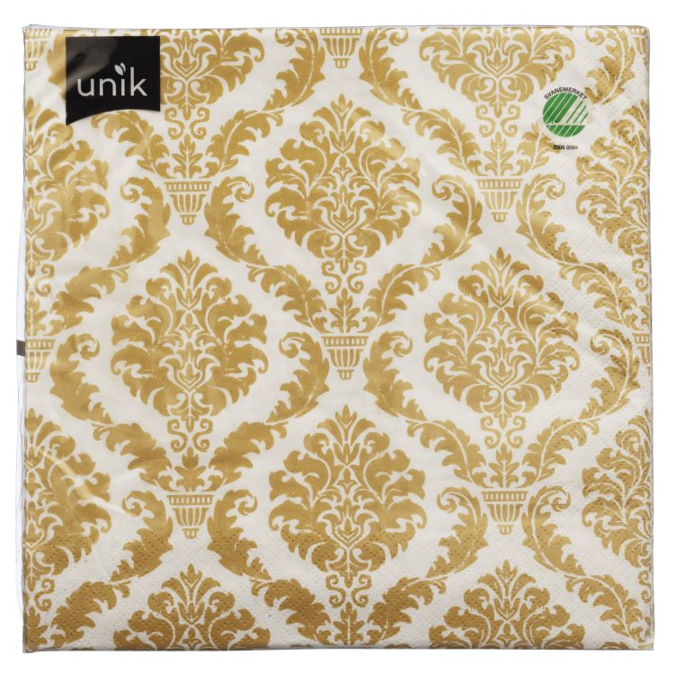 Serviett Middag Elegant Gull 20stk Unik