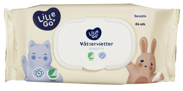 Våtservietter Plastfri 64stk Lillego’