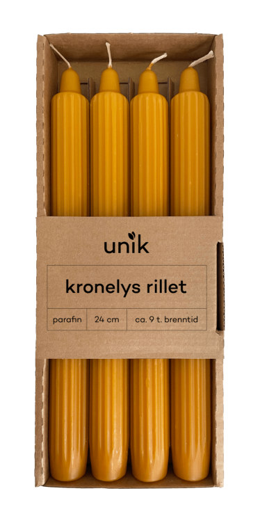 Product Image for Kronelys Oker Rillet 4stk Unik