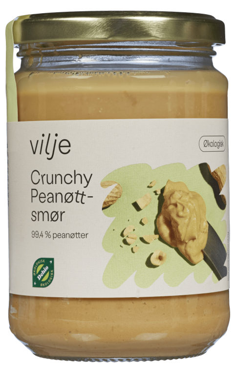 Peanøttsmør Crunchy Økol.350g Vilje