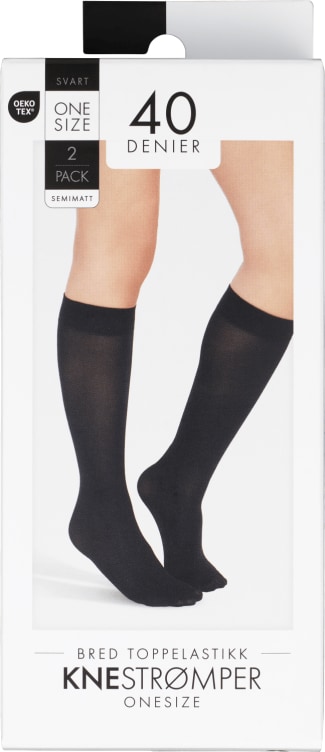 Knee Highs 40den Onesize Black 2pk