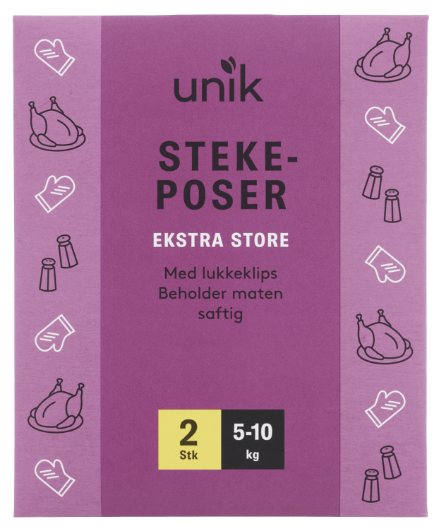 Stekeposer m/Lukkeklips 5-10kg 2stk Unik