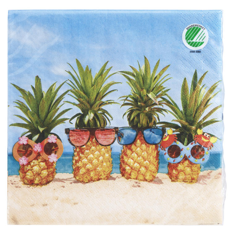 Serviett Ananas 3lags 20stk Sommervibber