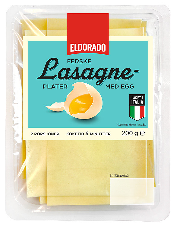 Lasagneplater Ferske 200g Eldorado