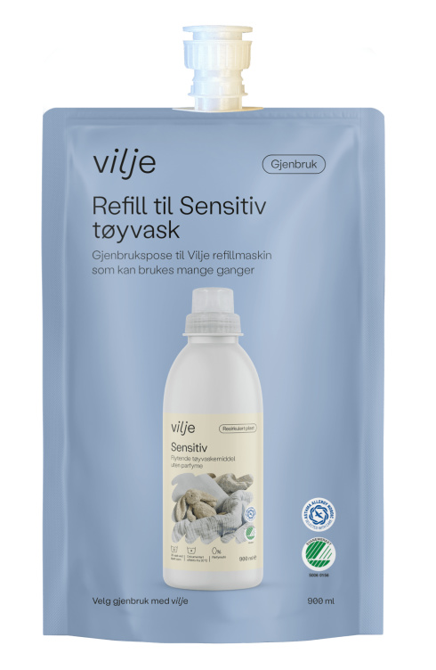 Vilje Tøyvask Sensitiv Refill 900ml