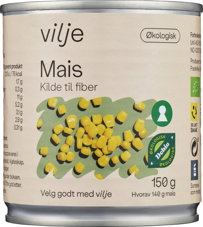 Maiskorn 150g Vilje