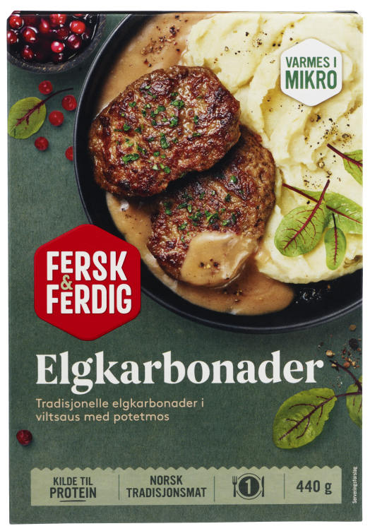 Elgkarbonader m/Potetmos 440g Fersk&Ferdig