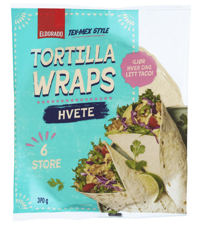 Tortilla Wraps Hvete 6stk 370g Eldorado