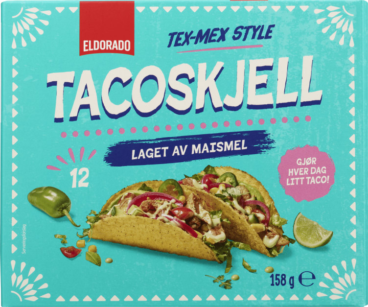 Tacoskjell 12stk 158g Eldorado