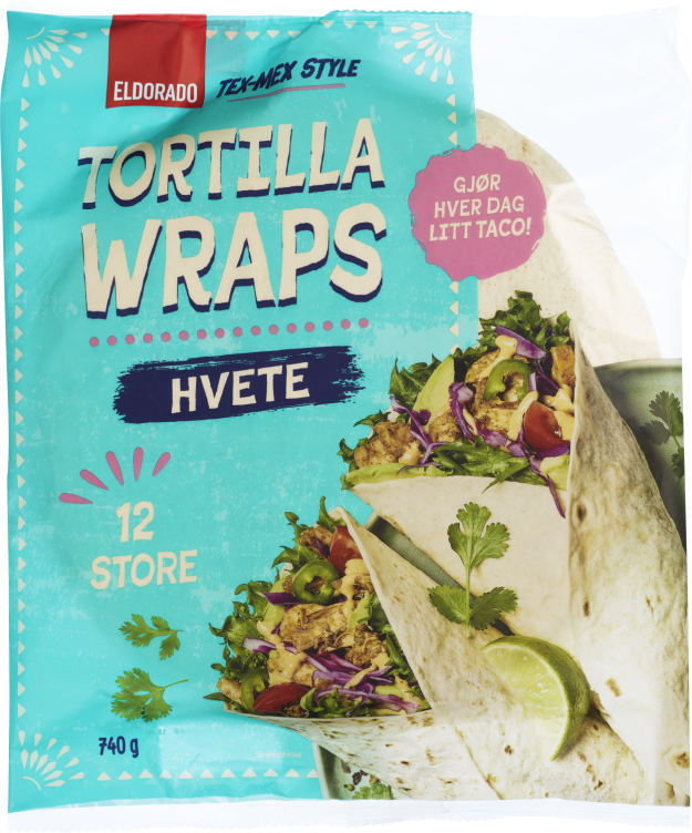 Tortilla Wraps Hvete 12stk 740g Eldorado