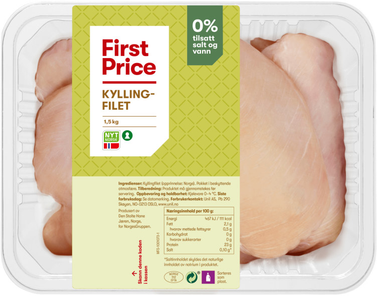 Kyllingfilet 1,5kg First Price