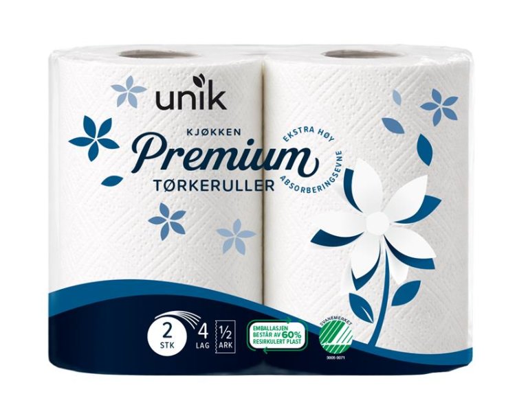 Tørkerull Premium 4-lags 2rl Unik