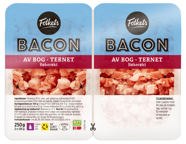 Bacon Ternet Av Bog 2x125g Folkets