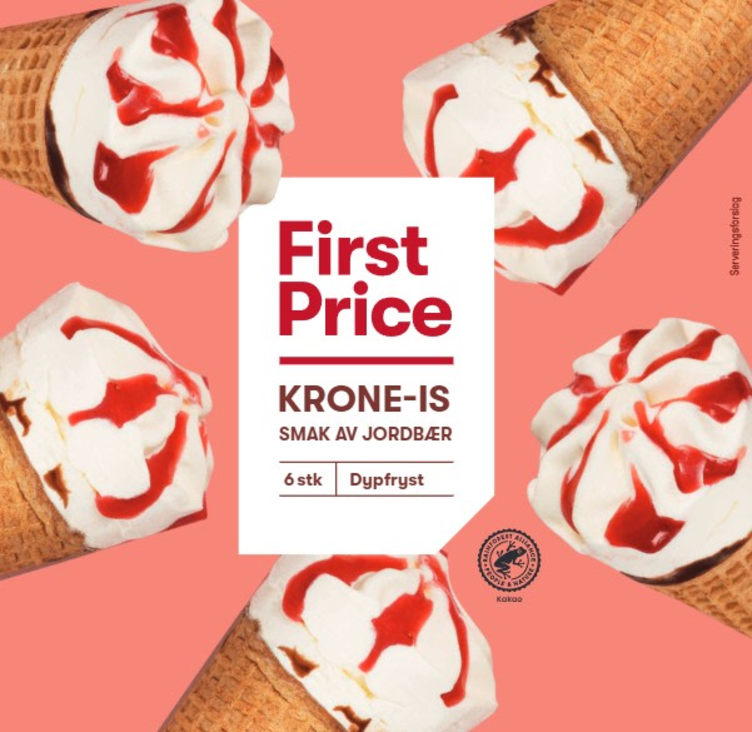 Krone-Is Jordbærsmak 6stk First Price