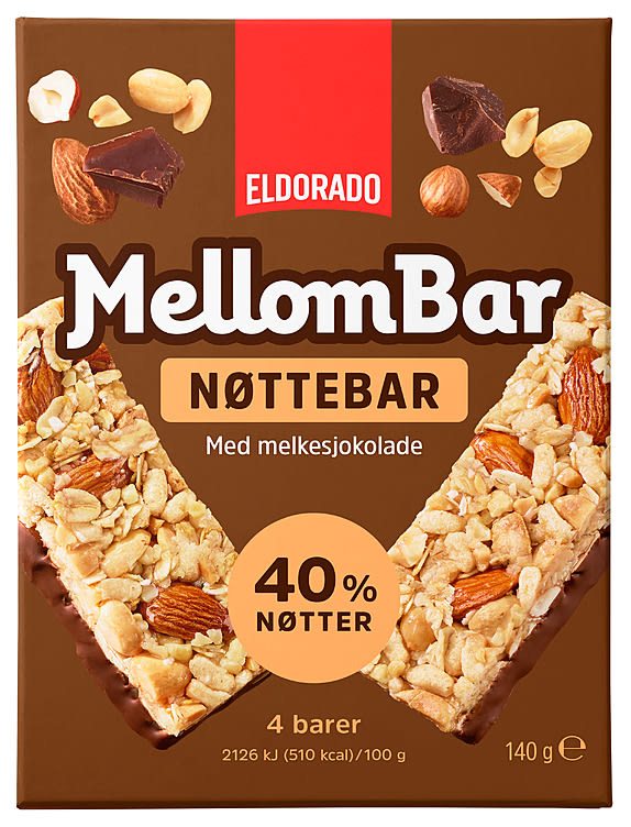 Mellombar Nøtter&Sjokolade 140g Eldorado
