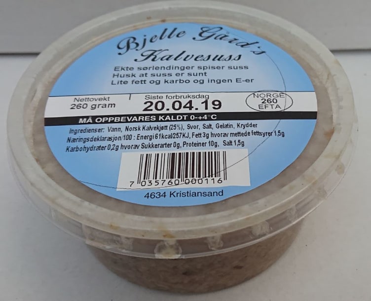 Kalvesuss 260g Bjelle Gamle Gård