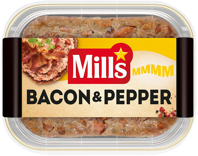 Pepperbaconpostei 185g Mills