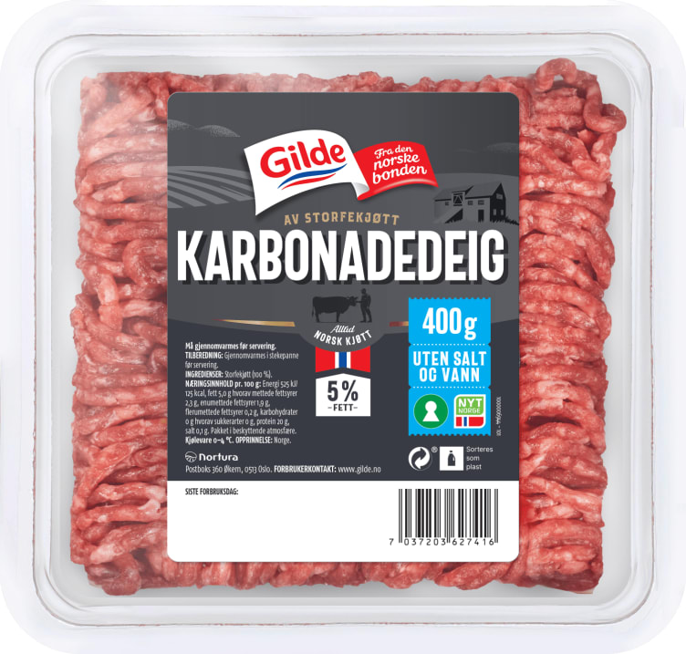 Karbonadedeig 5% u/Salt&Vann 400g