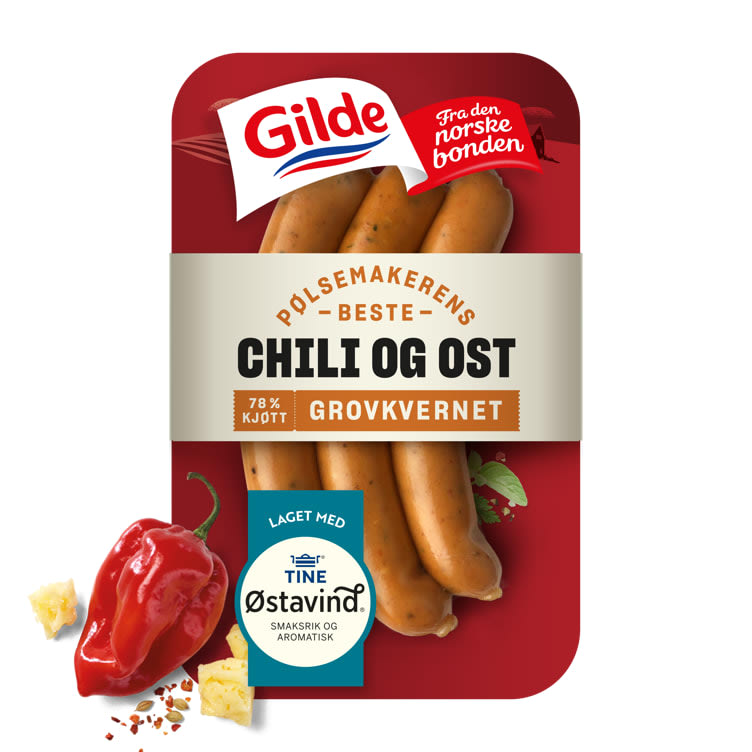 Chili&Ostepølse 225g