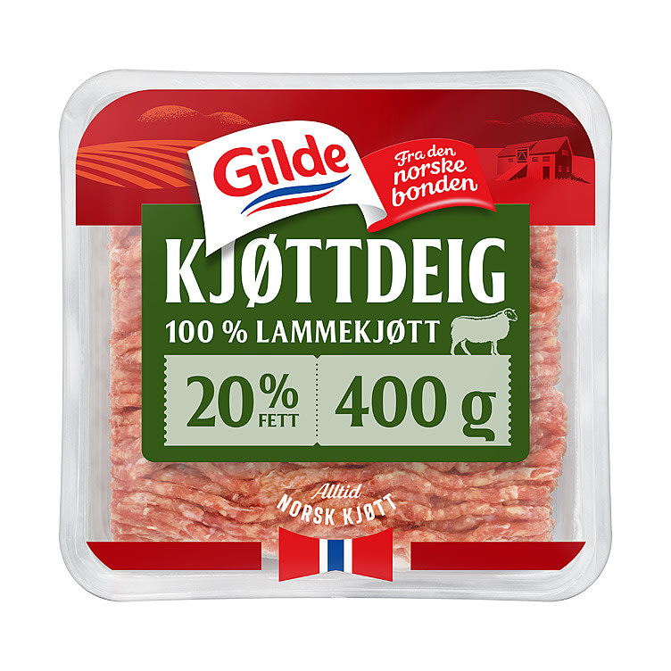 Kjøttdeig Lam u/Salt og Vann 20% 400g Gilde