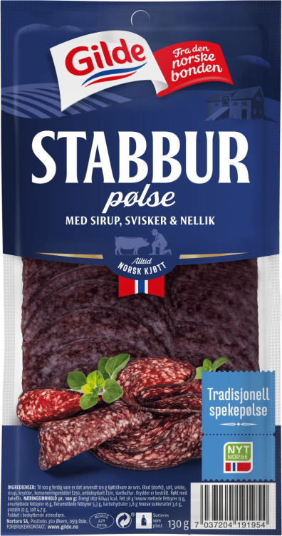 Stabbur skivet 130g Gilde