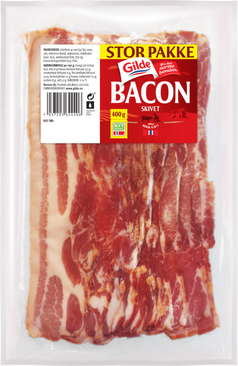 Bacon u/Svor skivet 400g Gilde
