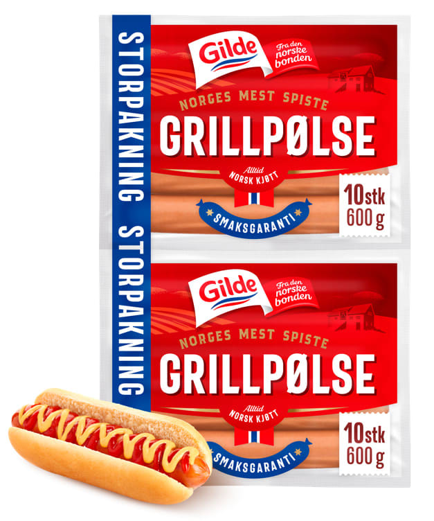 Grillpølse 2x600g Gilde