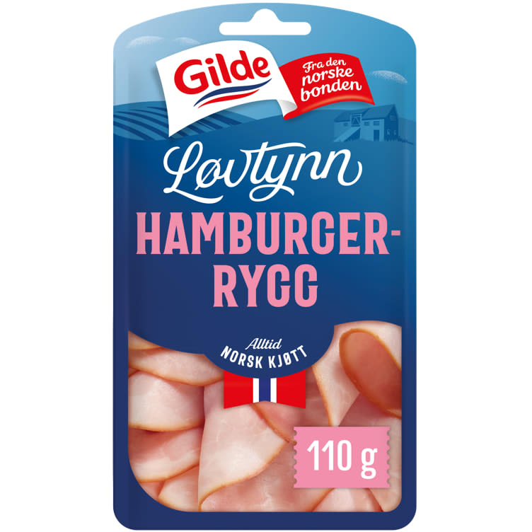 Hamburgerrygg Løvtynn 110g Gilde