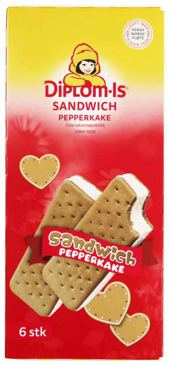 Sandwich Pepperkake 6stk Diplom-Is