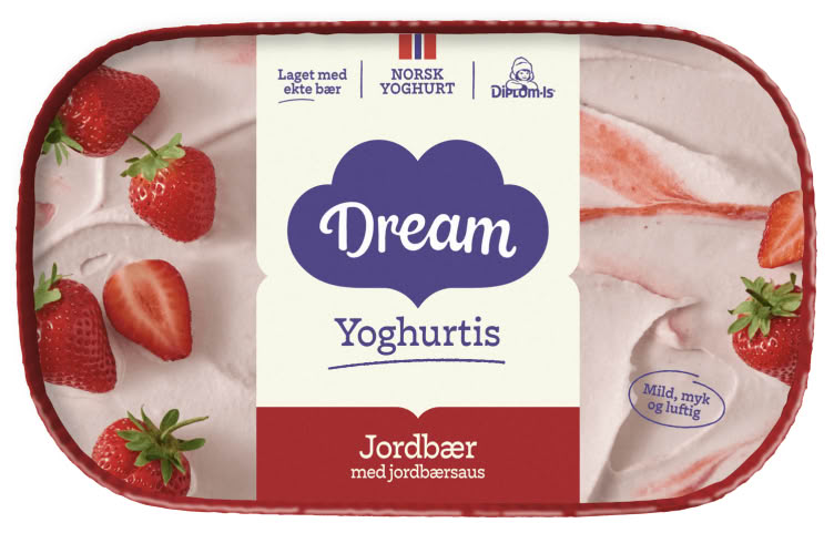 Dream Yoghurtis Jordbær 640ml Diplom-Is