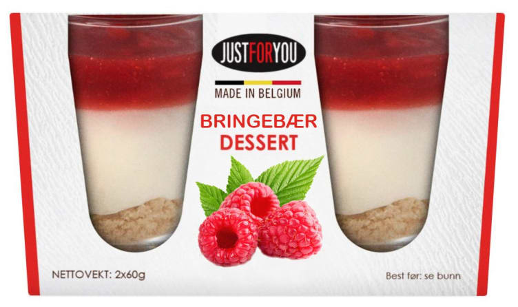Bringebær Mousse 2x60g Just for You