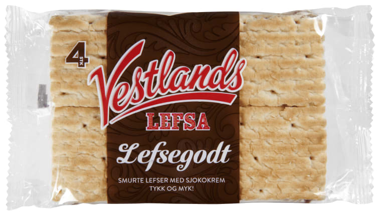 Vestlandslefsa Lefsegodt Sjoko 4pk 230g